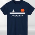 Jaws Amity Island 1975 T-Shirt | Retro Shark Movie Tee | Ultra Soft Vintage Graphic Shirt | Unisex Fan Apparel