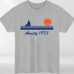 Jaws Amity Island 1975 T-Shirt | Retro Shark Movie Tee | Ultra Soft Vintage Graphic Shirt | Unisex Fan Apparel
