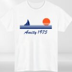 Jaws Amity Island 1975 T-Shirt | Retro Shark Movie Tee | Ultra Soft Vintage Graphic Shirt | Unisex Fan Apparel