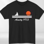 Jaws Amity Island 1975 T-Shirt | Retro Shark Movie Tee | Ultra Soft Vintage Graphic Shirt | Unisex Fan Apparel