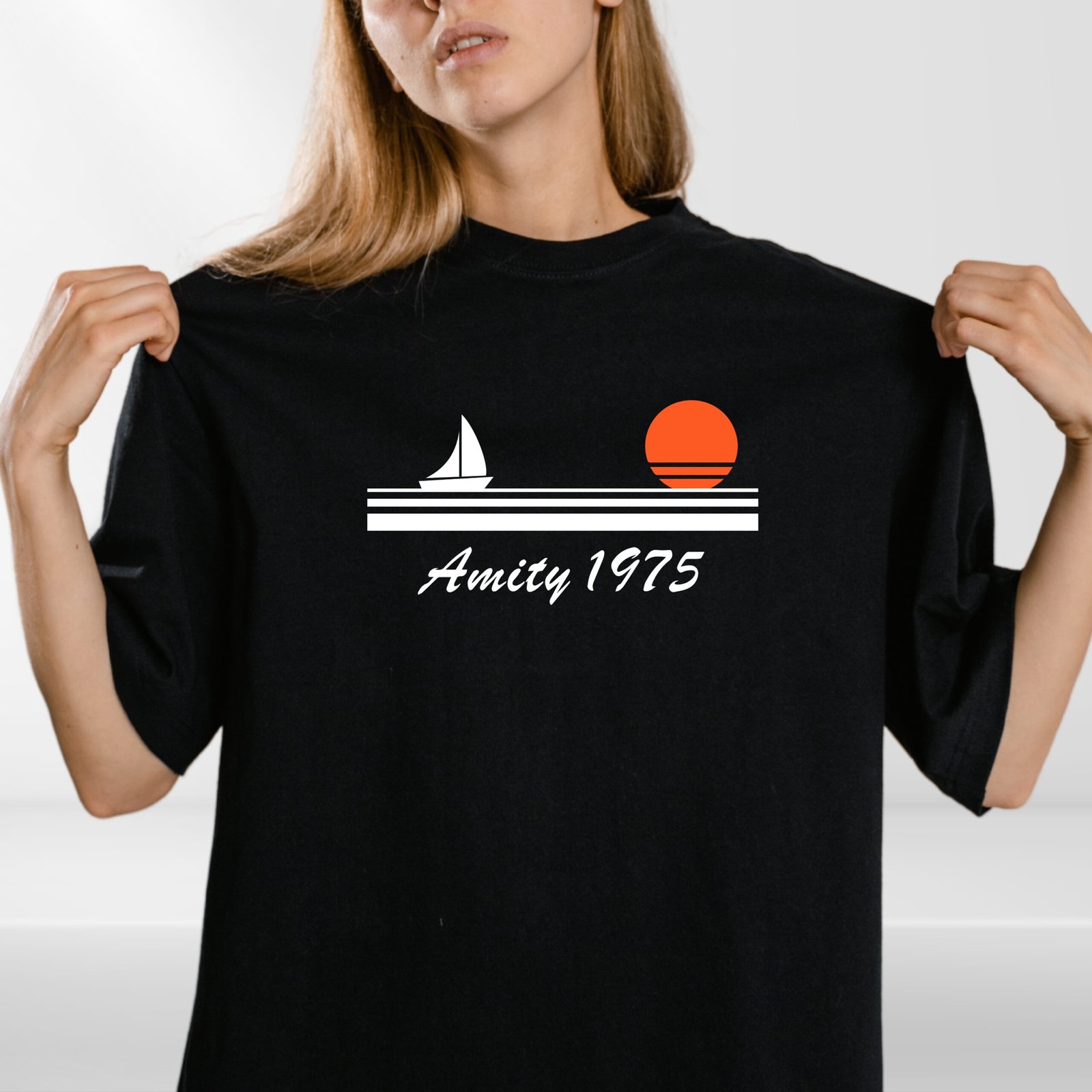 Jaws Amity Island 1975 T-Shirt | Retro Shark Movie Tee | Ultra Soft Vintage Graphic Shirt | Unisex Fan Apparel