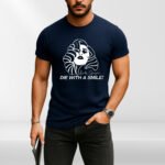 Die With a Simle T Shirt, Abstract Face Pop Art Tee for Music Fans