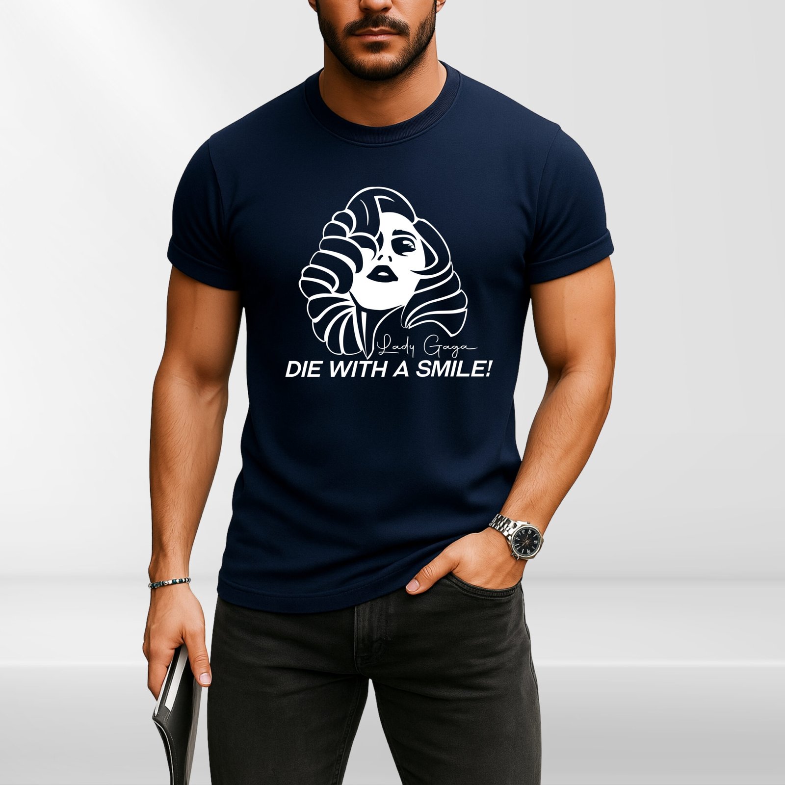 Die With a Simle T Shirt, Abstract Face Pop Art Tee for Music Fans