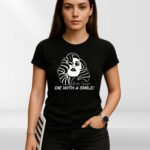 Die With a Simle T Shirt, Abstract Face Pop Art Tee for Music Fans