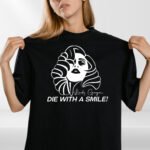 Die With a Simle T Shirt, Abstract Face Pop Art Tee for Music Fans