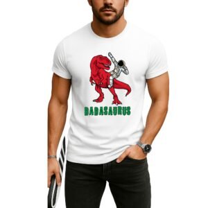 Funny “Dadasaurus” T-Shirt – Astronaut Riding Dinosaur Dad Tee