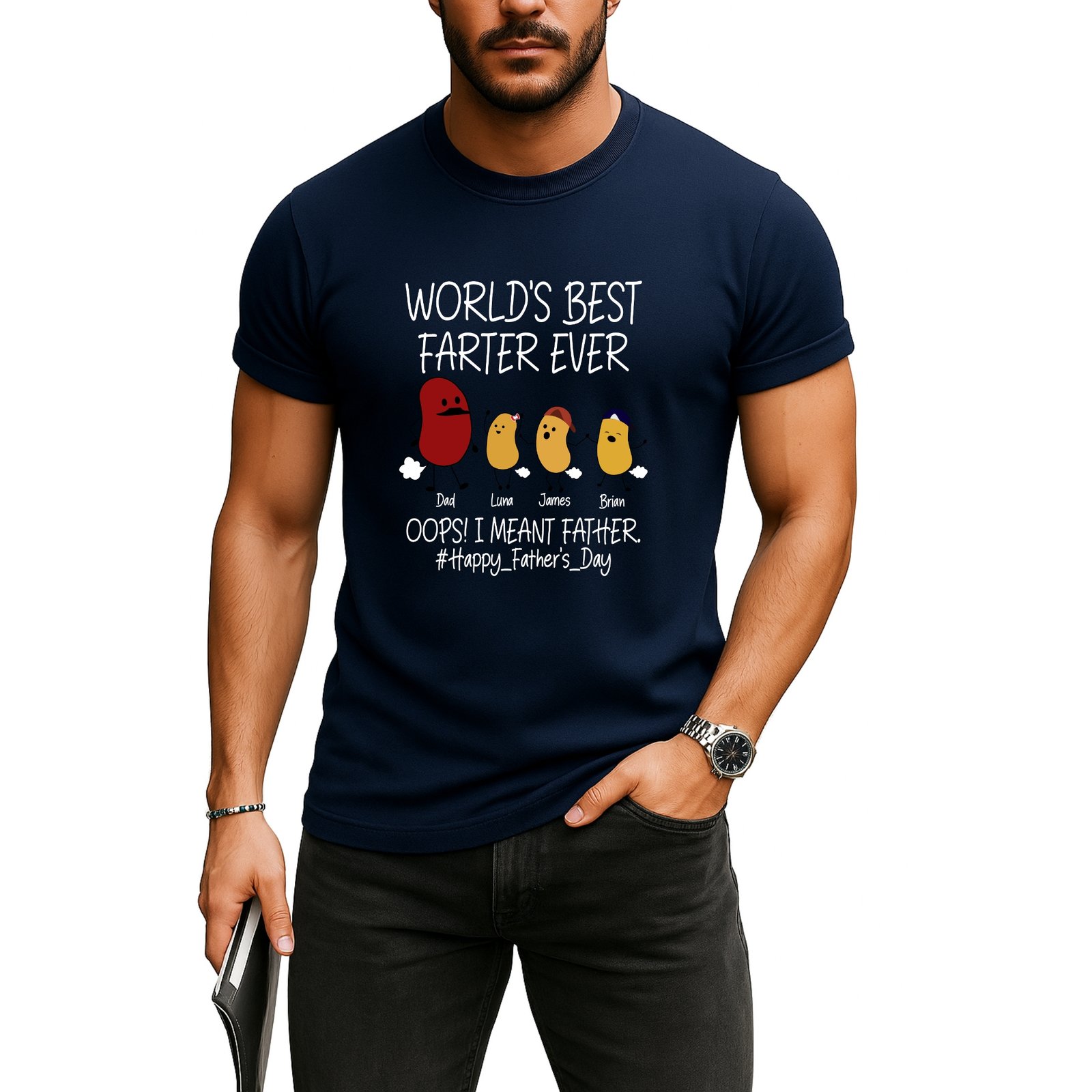 Funny “World’s Best Farter Ever” Father’s Day T-Shirt – Personalized Gift for Dad