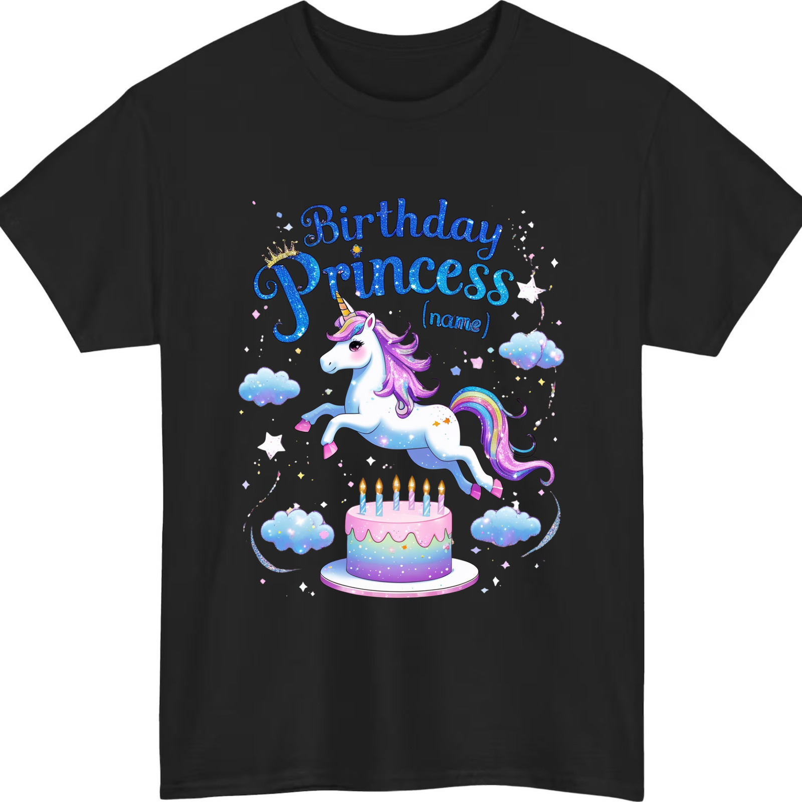 Unicorn Birthday Princess T-Shirt – Personalized Magical Birthday Shirt for Girls